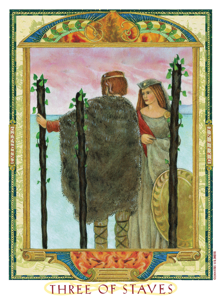 Three of Staves Women looking at man