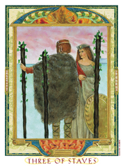 Three of Staves Women looking at man