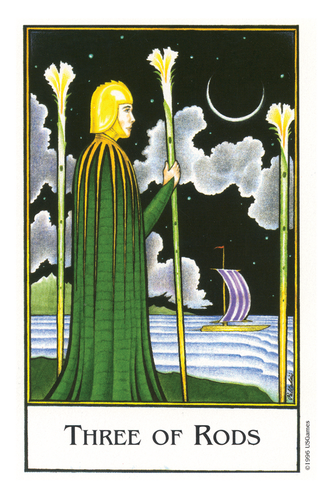 Three of Rods tarot card