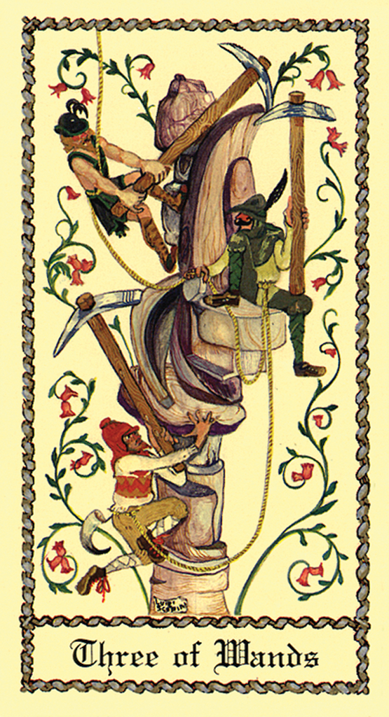 Three of wands Scapini tarot card