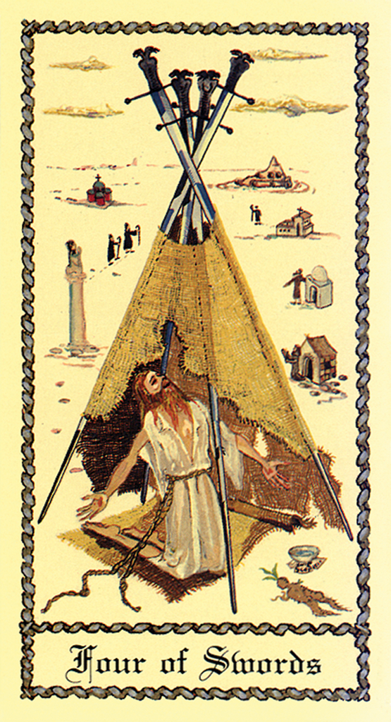 Four of swords Scapini tarot card