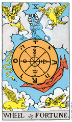 Wheel of Fortune Rider Waite tarot card